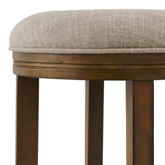 Kirkland's Home Natural Linen And Wood Bar Stool- Bar Stools & Counter Height Stools