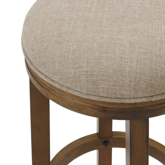 Kirkland's Home Natural Linen And Wood Bar Stool- Bar Stools & Counter Height Stools