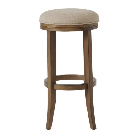 Kirkland's Home Natural Linen And Wood Bar Stools, Set Of 2- Bar Stools & Counter Height Stools