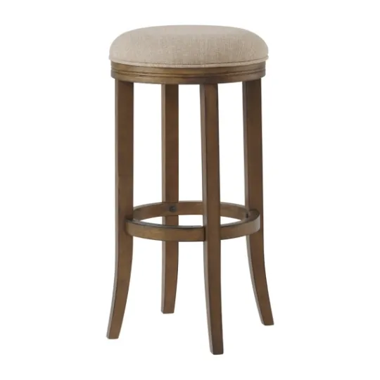 Kirkland's Home Natural Linen And Wood Bar Stools, Set Of 2- Bar Stools & Counter Height Stools