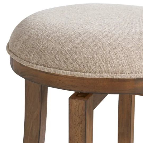 Kirkland's Home Natural Linen Barrel Base Swivel Counter Stool Set- Bar Stools & Counter Height Stools