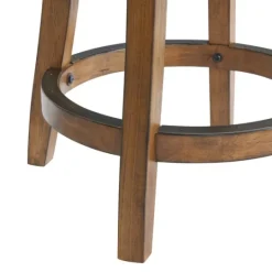 Kirkland's Home Natural Linen Barrel Base Swivel Counter Stool Set- Bar Stools & Counter Height Stools
