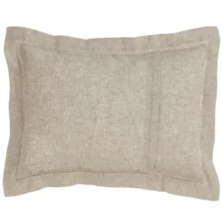 Kirkland's Home Natural Linen Down Hemstitched Lumbar Pillow- Pillows