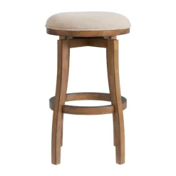 Kirkland's Home Natural Linen 2-Pc. Barrel Base Bar Stool Set- Bar Stools & Counter Height Stools
