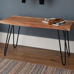 Kirkland's Home Natural Live Edge Hairpin Legs Bench, 36 In.- Benches & Ottomans