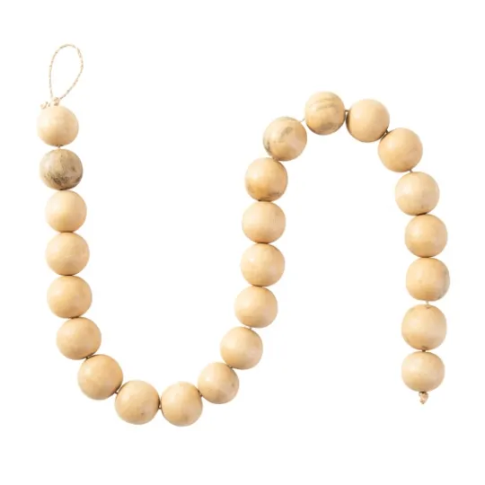 Kirkland's Home Natural Mango Wood Beaded Rope Garland, 52 In.- Decorative Accents