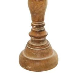 Kirkland's Home Natural Mango Wood Carved Candle Holders, Set Of 3- Candle Holders