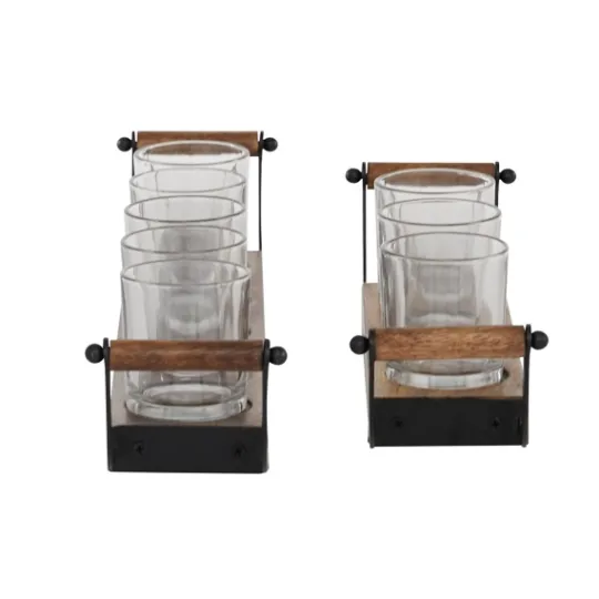 Kirkland's Home Natural Mango Wood 2-Pc. Candle Holders- Candle Holders