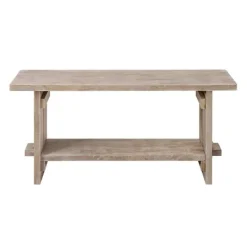 Kirkland's Home Natural Mango Wood 2-Pc. Wall Hook And Bench Set- Entryway Furniture