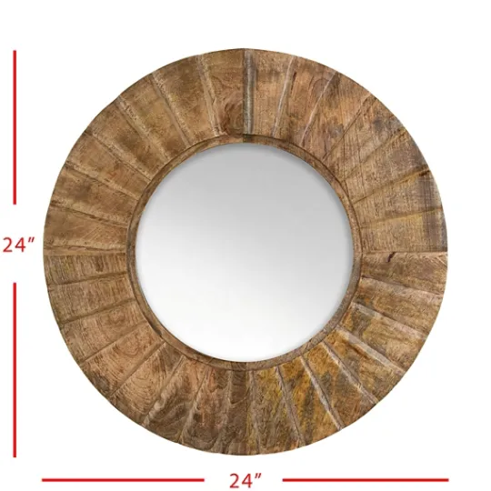 Kirkland's Home Natural Mango Wood Round Frame Mirror- Decorative Mirrors