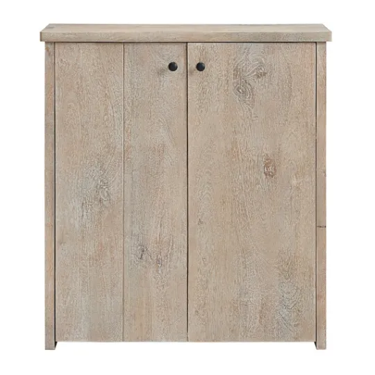 Kirkland's Home Natural Mango Wood Shoe Cubbie- Entryway Furniture