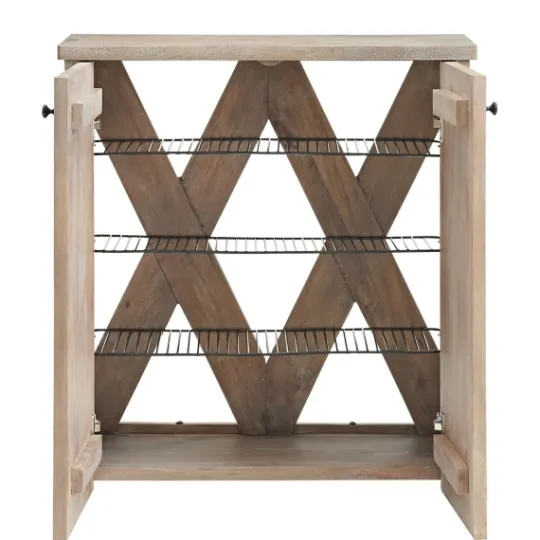 Kirkland's Home Natural Mango Wood Shoe Cubbie- Entryway Furniture