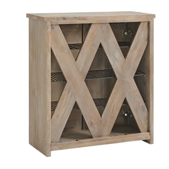 Kirkland's Home Natural Mango Wood Shoe Cubbie- Entryway Furniture