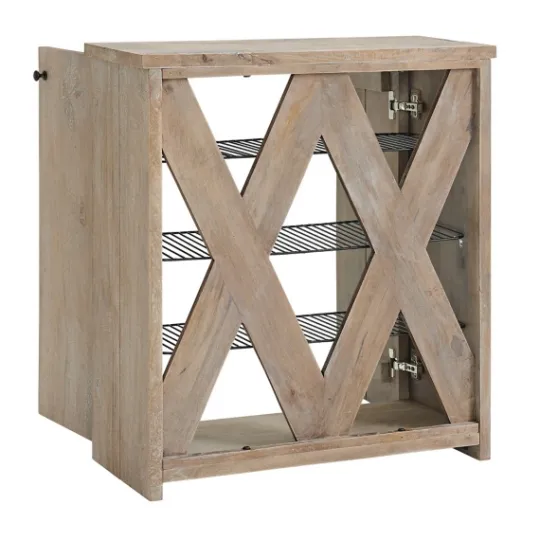 Kirkland's Home Natural Mango Wood Shoe Cubbie- Entryway Furniture