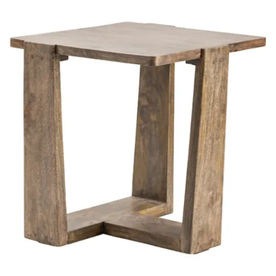 Kirkland's Home Natural Mango Wood T-Base Accent Table- Accent & End Tables