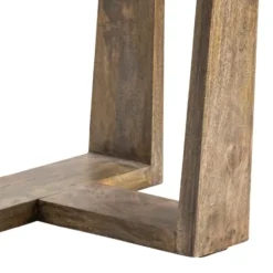 Kirkland's Home Natural Mango Wood T-Base Accent Table- Accent & End Tables