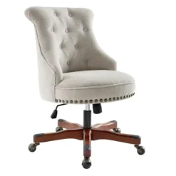 Kirkland's Home Natural Miller Tufted Office Chair- Office Furniture