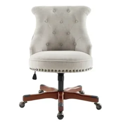 Kirkland's Home Natural Miller Tufted Office Chair- Office Furniture
