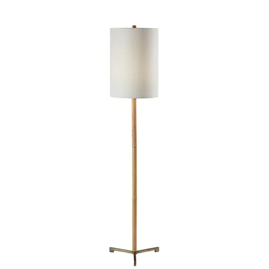 Kirkland's Home Natural Oak Wood Slim Floor Lamp- Floor Lamps