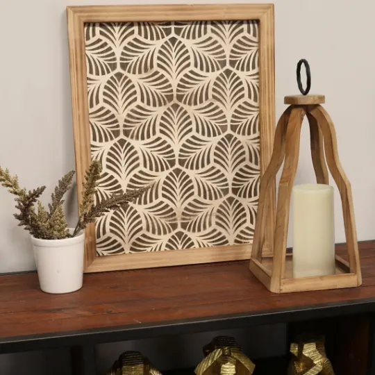 Kirkland's Home Natural Open Wood Frame Lantern- Lanterns