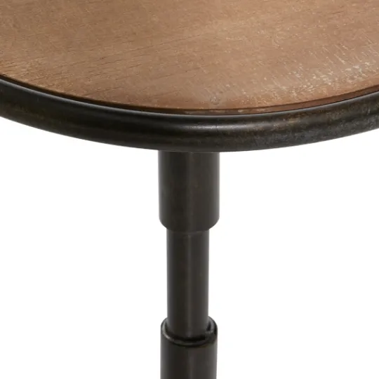 Kirkland's Home Natural Pine And Gray Metal Accent Table, 21 In.- Accent & End Tables