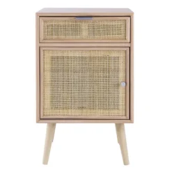 Kirkland's Home Natural Pine And Rat Single Door Cabinet- Cabinets & Sideboards