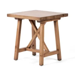 Kirkland's Home Natural Pine Wood Trellis Accent Table- Accent & End Tables