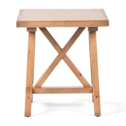 Kirkland's Home Natural Pine Wood Trellis Accent Table- Accent & End Tables