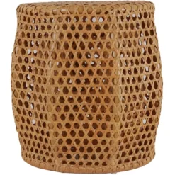 Kirkland's Home Natural Rat Drum 2-Pc. Accent Table Set- Accent & End Tables