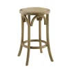 Kirkland's Home Natural Rat Upholstered Wood Counter Stool- Bar Stools & Counter Height Stools