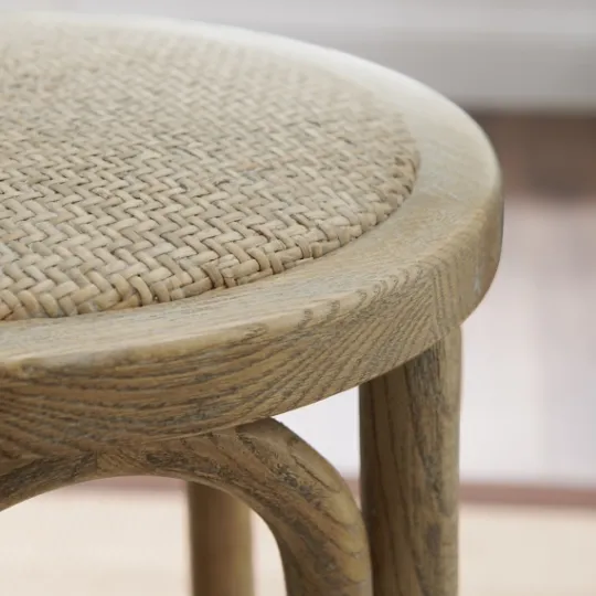 Kirkland's Home Natural Rat Upholstered Wood Counter Stool- Bar Stools & Counter Height Stools