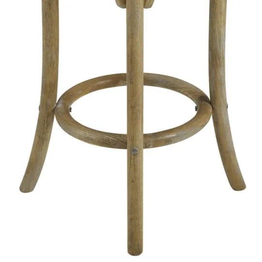 Kirkland's Home Natural Rat Upholstered Wood Counter Stool- Bar Stools & Counter Height Stools