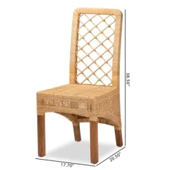 Kirkland's Home Natural Rat Woven Back Dining Chairs, Set Of 2- Dining Chairs