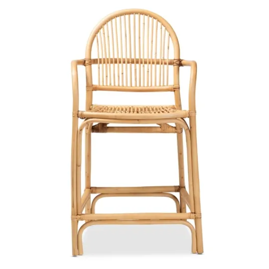 Kirkland's Home Natural Rat Woven Seat Counter Stool- Bar Stools & Counter Height Stools