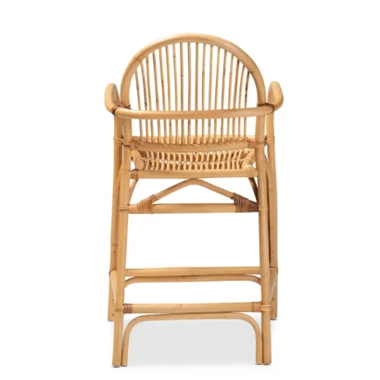 Kirkland's Home Natural Rat Woven Seat Counter Stool- Bar Stools & Counter Height Stools