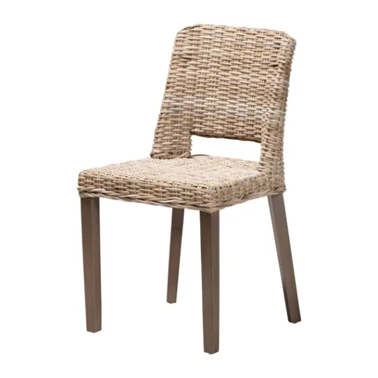 Kirkland's Home Natural Rattan Cutout Back Dining Chair- Dining Chairs