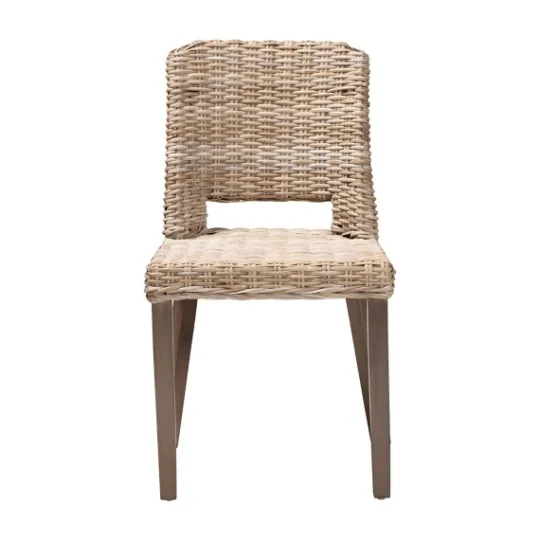 Kirkland's Home Natural Rattan Cutout Back Dining Chair- Dining Chairs