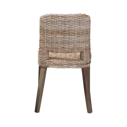 Kirkland's Home Natural Rattan Cutout Back Dining Chair- Dining Chairs