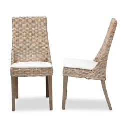 Kirkland's Home Natural Rattan High Back Dining Chairs, Set Of 2- Dining Chairs