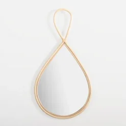 Kirkland's Home Natural Rattan Raindrop Wall Mirror- Decorative Mirrors
