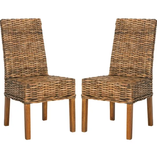 Kirkland's Home Natural Rattan Wood Woven 2-Pc. Dining Chair Set- Dining Chairs