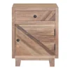 Kirkland's Home Natural Reclaimed Wood Diagonal Slats Nights D- Nightstands