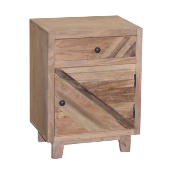 Kirkland's Home Natural Reclaimed Wood Diagonal Slats Nights D- Nightstands