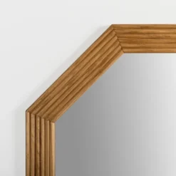 Kirkland's Home Natural Ribbed Frame Octagon Wall Mirror- Decorative Mirrors