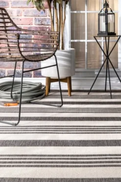 Kirkland's Home Natural Robin Stripe Outdoor Rug, 5X7- Outdoor Rugs