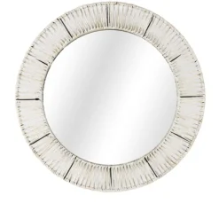 Kirkland's Home Natural Round Hand Wrapped Jute Frame Wall Mirror- Decorative Mirrors