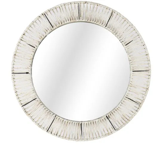 Kirkland's Home Natural Round Hand Wrapped Jute Frame Wall Mirror- Decorative Mirrors