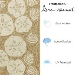 Kirkland's Home Natural Sand Dollar Outdoor Accent Rug- Outdoor Rugs