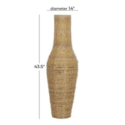 Kirkland's Home Natural Seagrass Tapered Coastal Vase, 43 In.- Vases