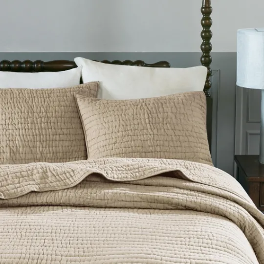 Kirkland's Home Natural Serene Quilted 3-Pc. Queen Coverlet Set- Bedspreads & Coverlets
